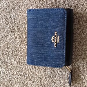Coach Small Trifold Wallet, denim